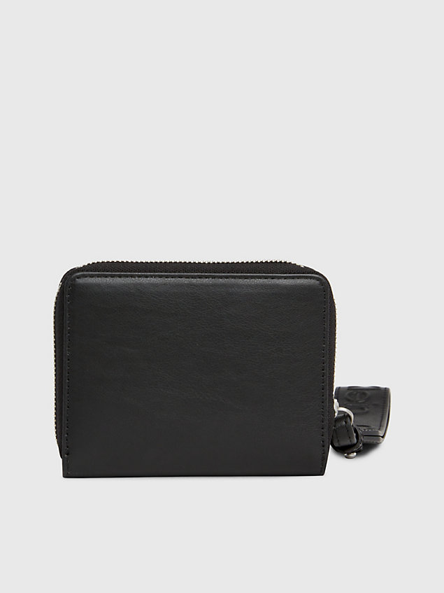 portafoglio con zip integrale e borsellino portamonete da polso rfid black da donna calvin klein