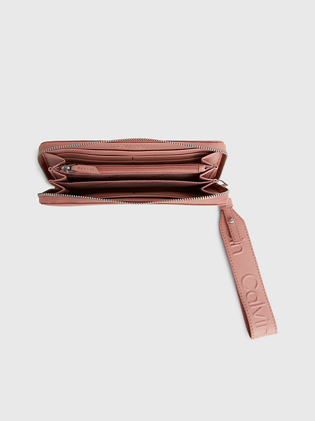purple rfid wristlet zip around wallet for women calvin klein