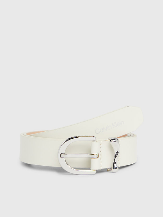 dk ecru leather belt for women calvin klein