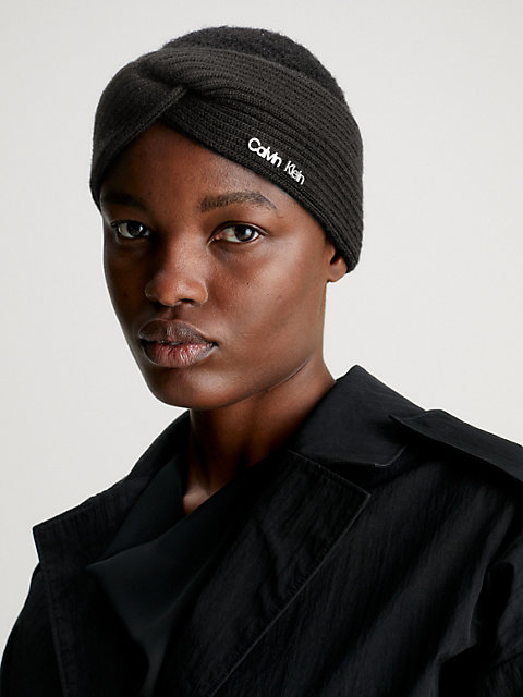 black twisted headband for women calvin klein