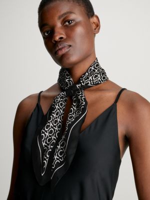 Black silk on sale neck scarf