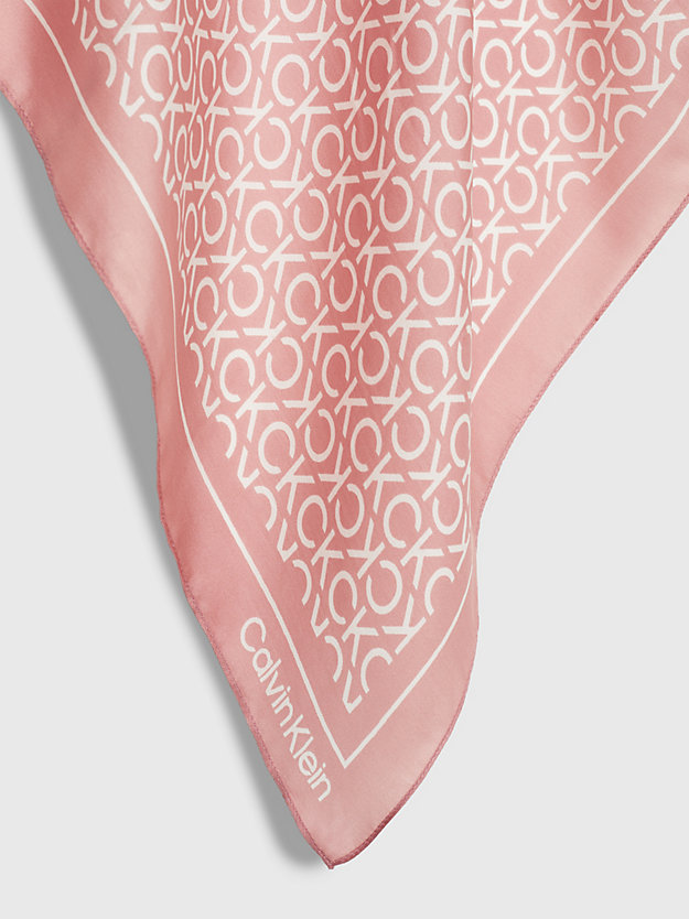 bufanda de seda con logo ash rose de mujer calvin klein