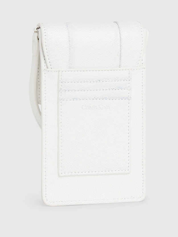 bright white recycled crossbody phone bag for women calvin klein