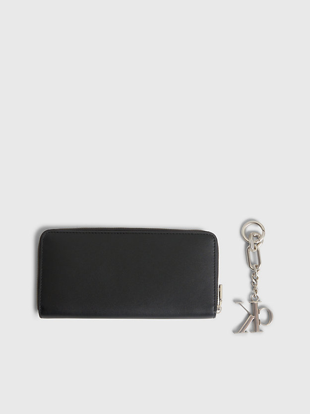 black cadeauset van portemonnee en sleutelhanger voor dames - calvin klein jeans