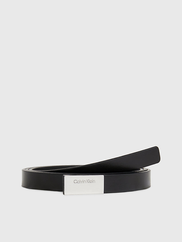 black slim leather belt for women calvin klein