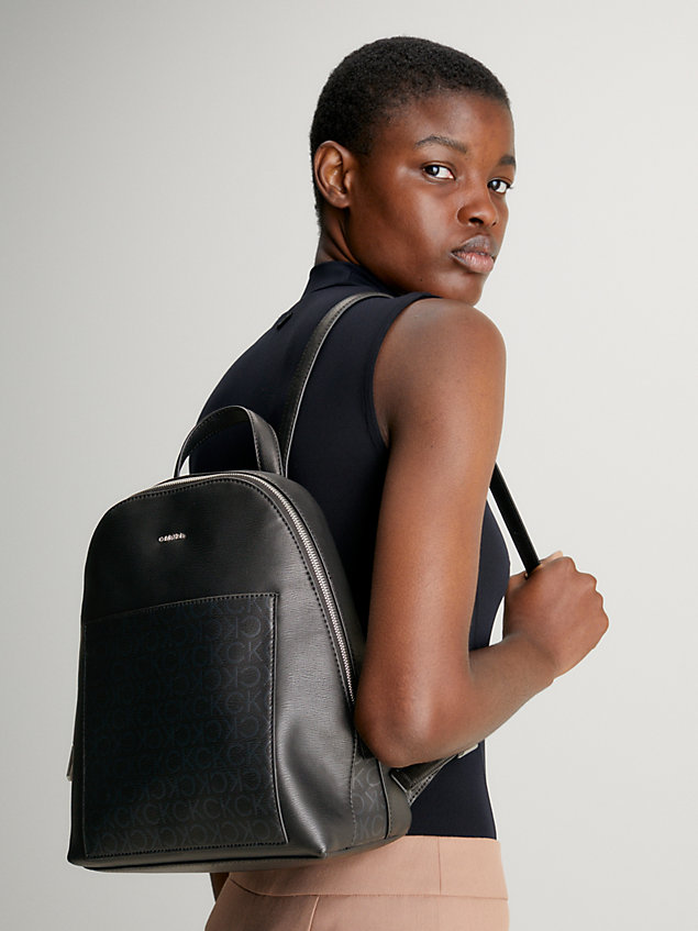 black logo round backpack bag for women calvin klein