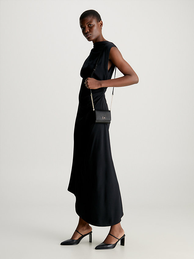 black torba przez ramię z portfelem trzyczęściowym dla kobiety - calvin klein