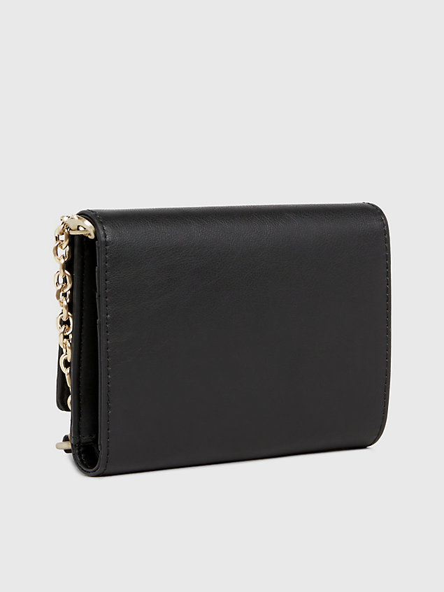 black crossbody trifold wallet bag for women calvin klein
