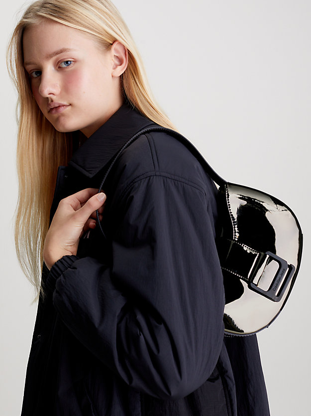 gunmetal specchio shoulder bag for women calvin klein jeans