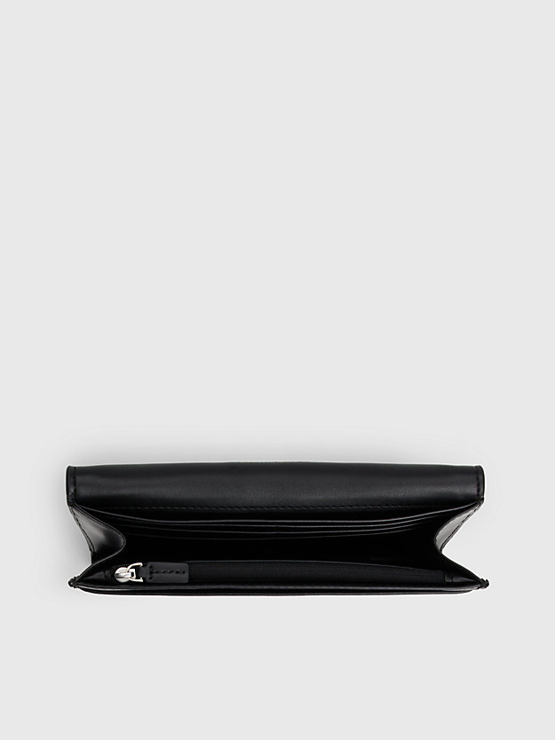 black/metallic logo rfid slimfold portemonnee voor dames - calvin klein jeans