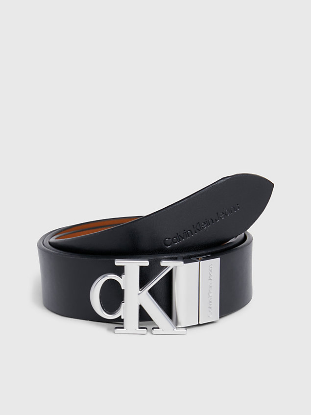 black dwustronny pasek z logo dla kobiety - calvin klein jeans