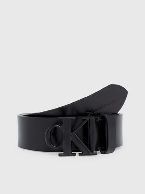 black logo-ledergürtel für damen - calvin klein jeans