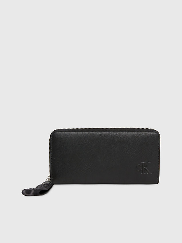 black rfid wristlet zip around wallet for women calvin klein jeans