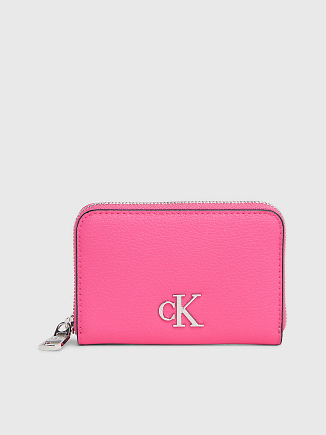 pink rfid-portemonnaie mit rundum-reißverschluss für damen - calvin klein jeans