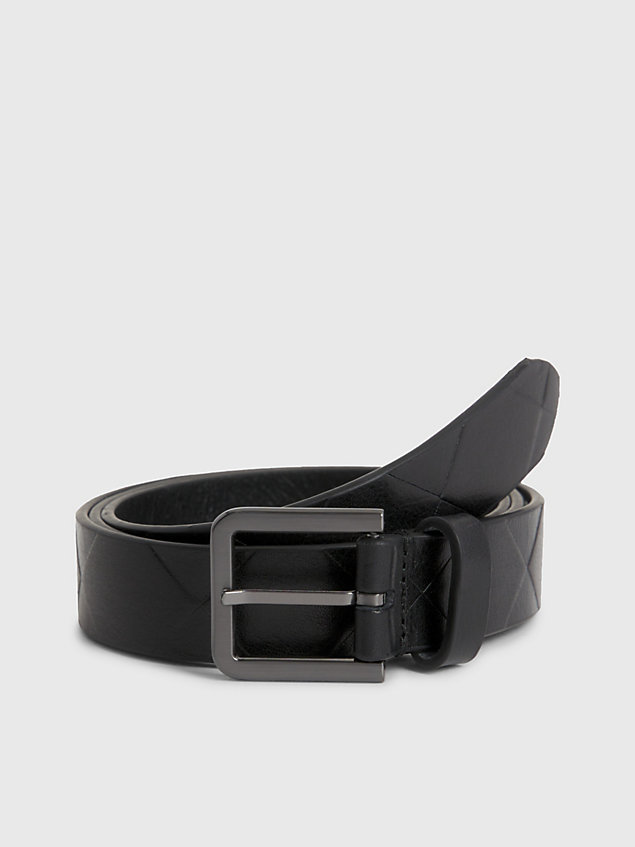 black embossed leather belt for women calvin klein