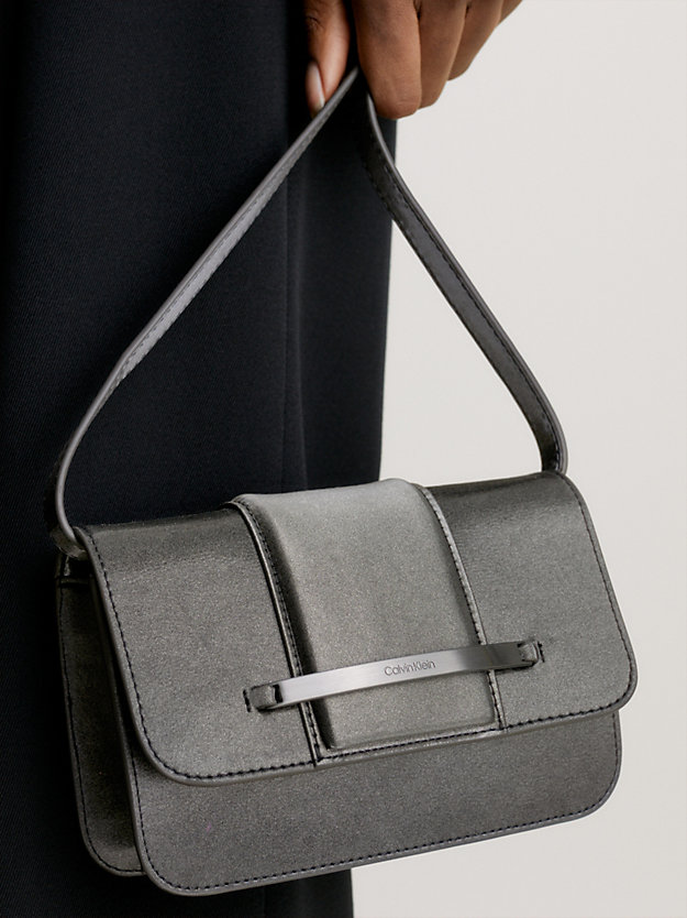 gunmetal small shoulder bag for women calvin klein