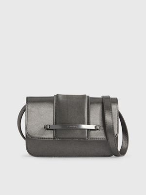 Calvin klein leather shoulder on sale bag