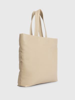 silver mink oversized soft tote bag for women calvin klein