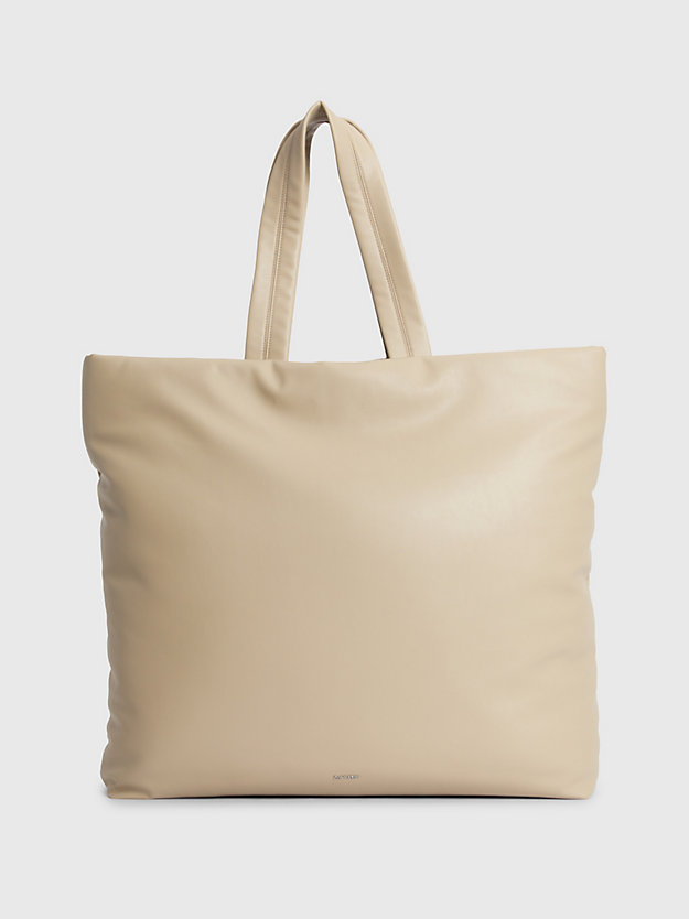 silver mink oversized soft tote bag for women calvin klein