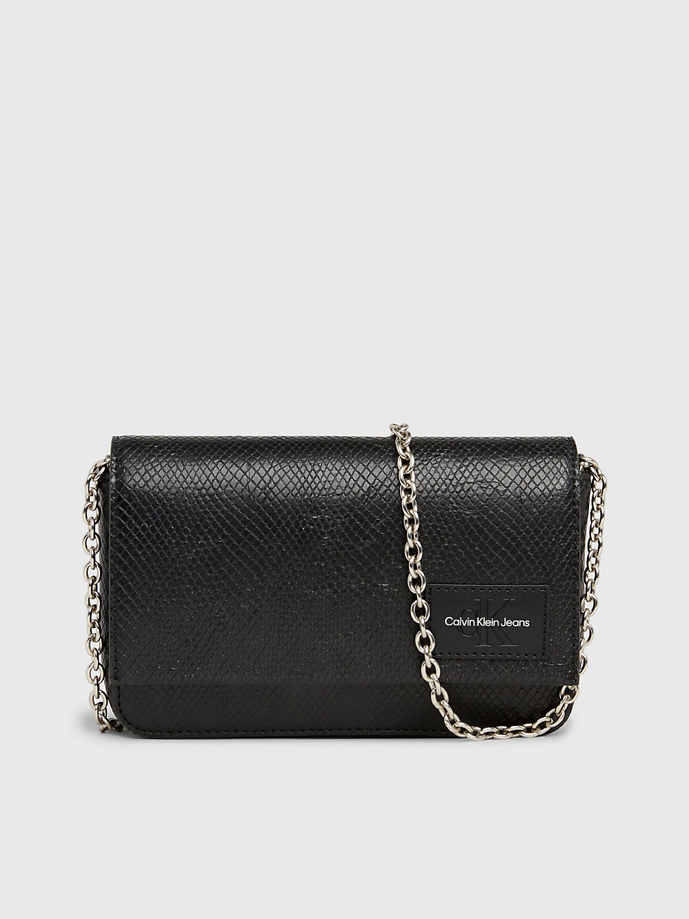 BLACK Snakeskin Crossbody Wallet Bag undefined women Calvin Klein