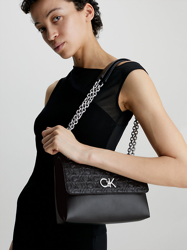 black convertible shoulder bag for women calvin klein
