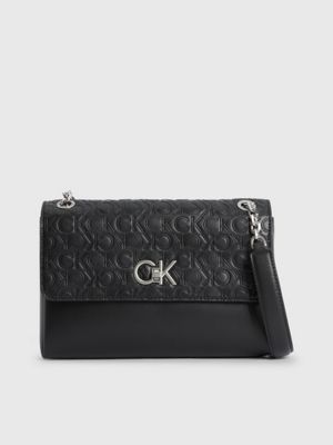 WOMEN BAG CALVIN KLEIN SCULPTED CONV SHOULDER BAG MONO K60K608690-BDS BLACK  SYNTHETIC