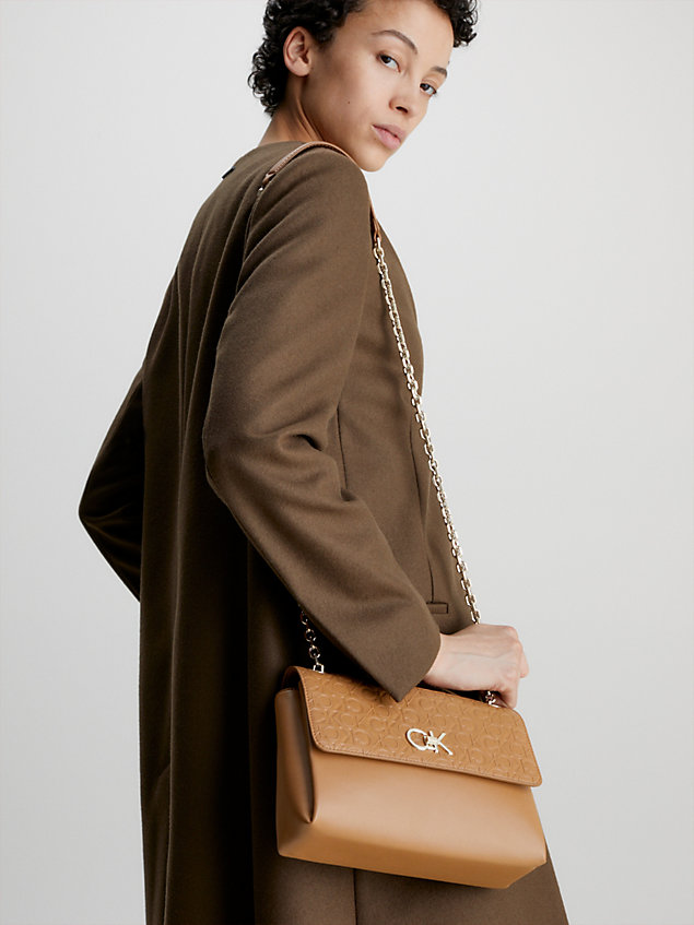 brown convertible shoulder bag for women calvin klein