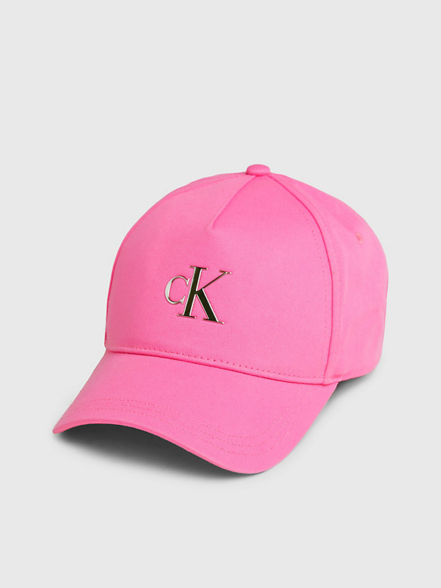 pink twillowa czapka z daszkiem dla kobiety - calvin klein jeans