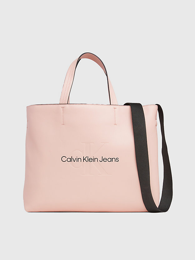 pale conch smalle tote bag voor dames - calvin klein jeans
