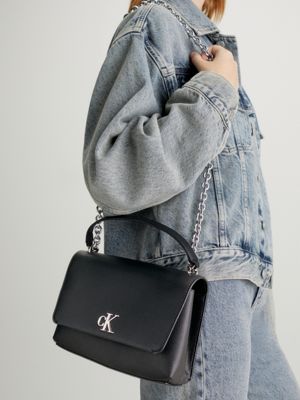 black wandelbare schultertasche für damen - calvin klein jeans