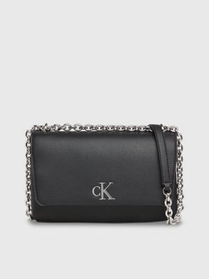 Buy Calvin Klein Top Zip Closure Enfold Cross Body Bag Black In Black