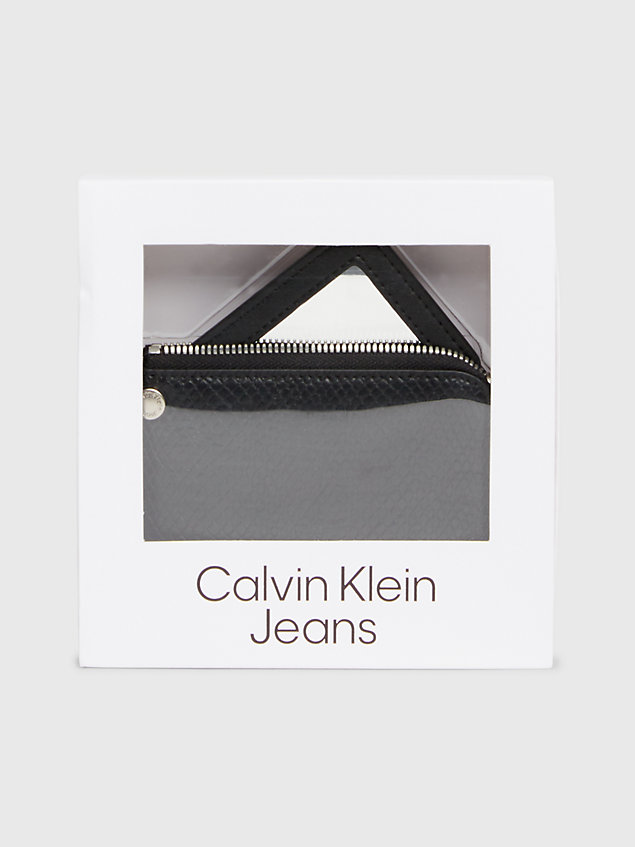 black spiegel-portemonnaie aus schlangenleder für damen - calvin klein jeans