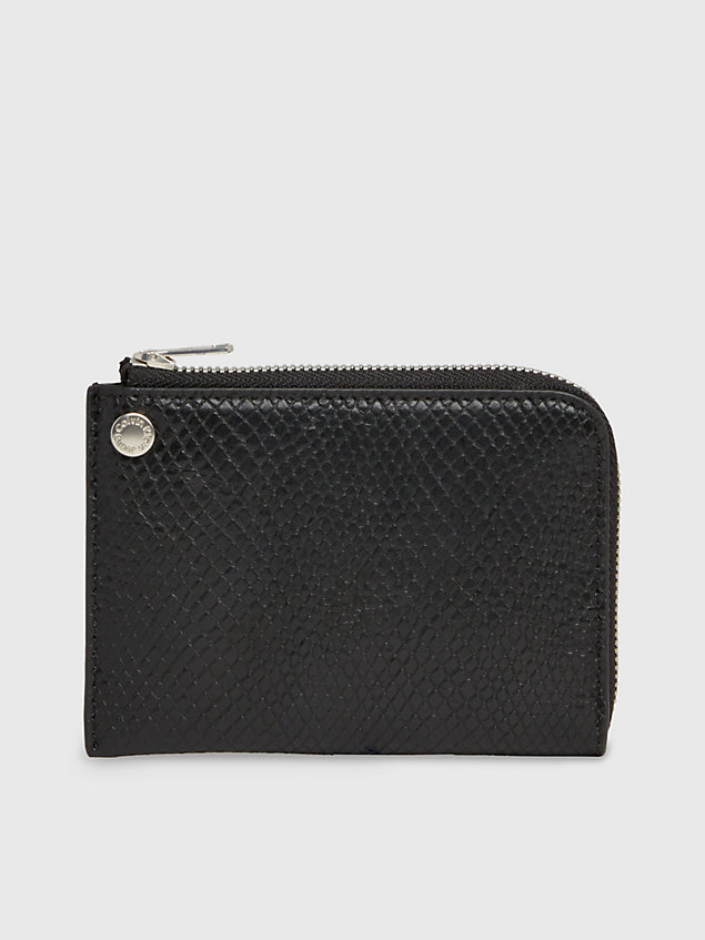 black spiegel-portemonnaie aus schlangenleder für damen - calvin klein jeans