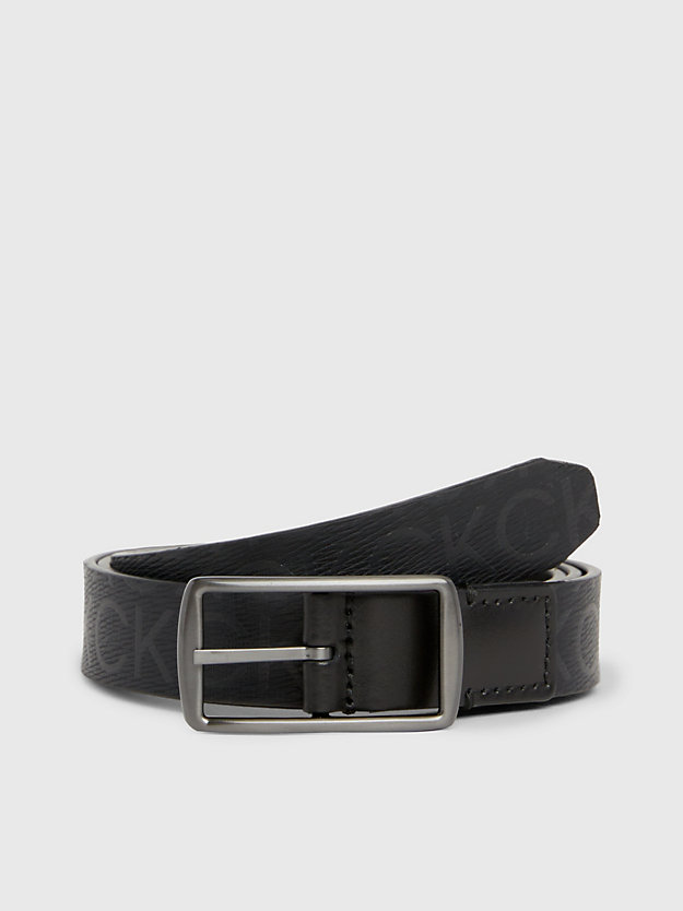 black mono/ ck black reversible logo belt for women calvin klein