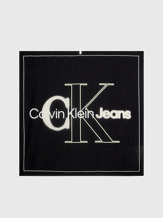 bufanda con logo black de mujeres calvin klein jeans
