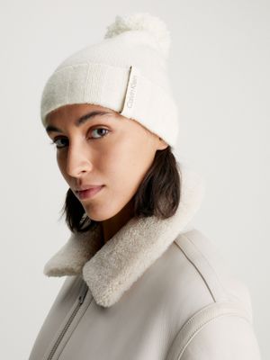 Calvin Klein Women's Faux Fur Pom Beanie