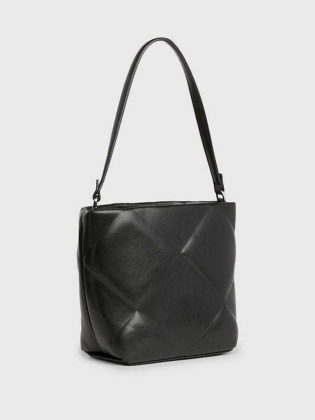 ck black doorgestikte 2-in-1 bucket bag voor dames - calvin klein