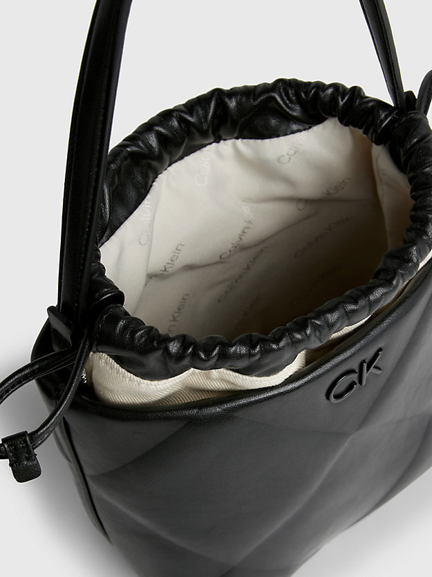 ck black quilted 2-in-1 bucket bag for women calvin klein
