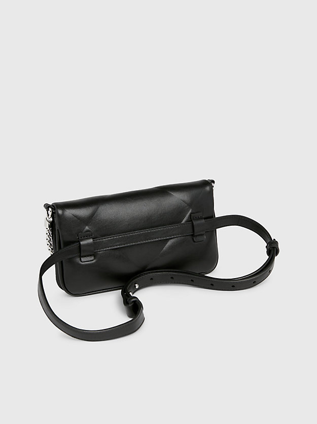 ck black quilted convertible belt bag for women calvin klein