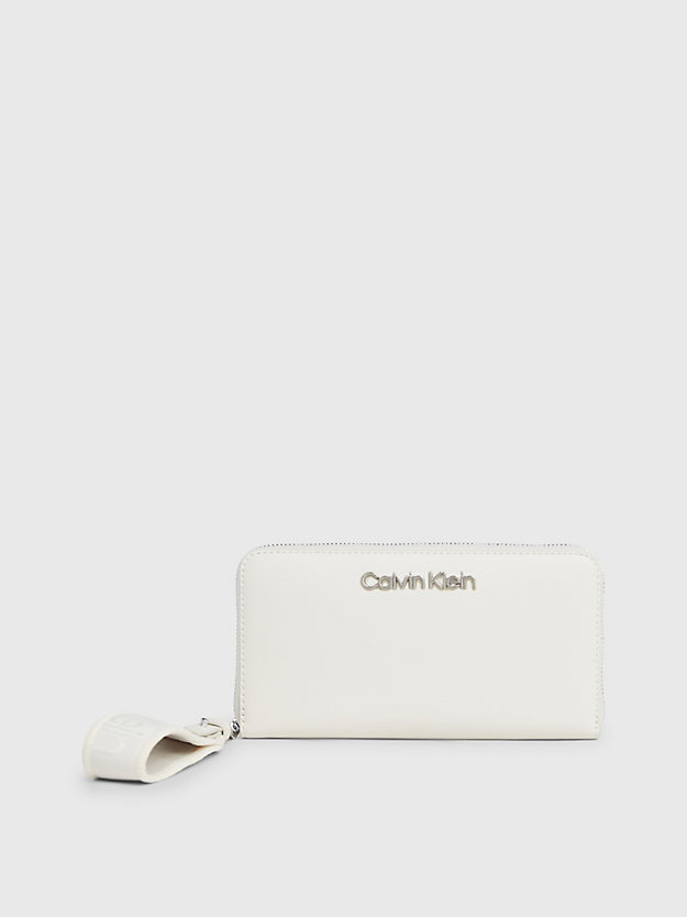 dk ecru rfid wristlet zip around wallet for women calvin klein