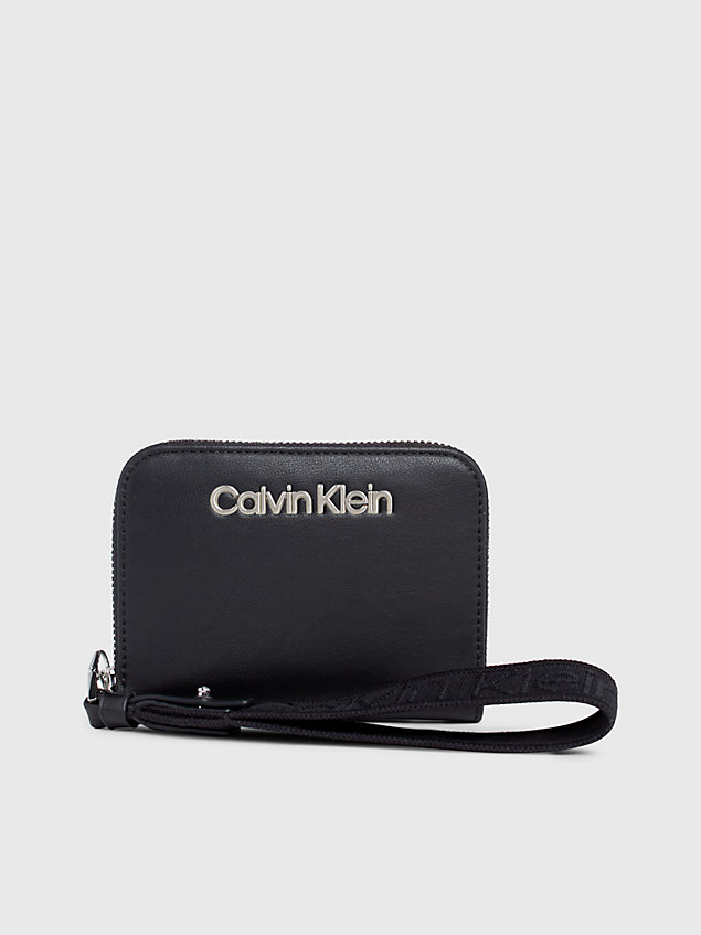 black rfid wristlet zip around wallet for women calvin klein