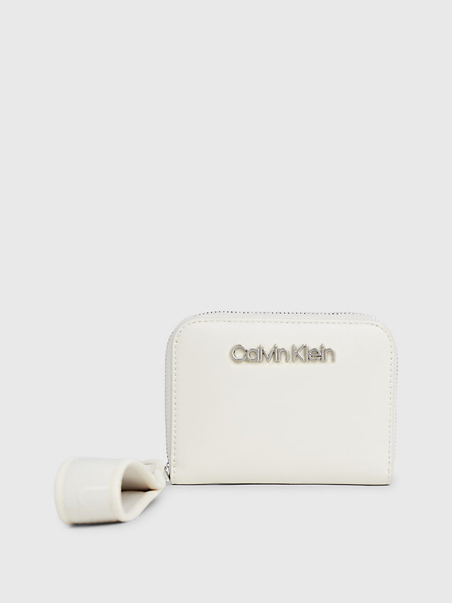 portafoglio con zip integrale e borsellino portamonete da polso rfid grey da donne calvin klein