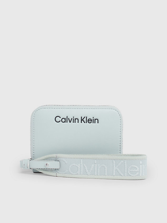 grey rfid wristlet zip around wallet for women calvin klein