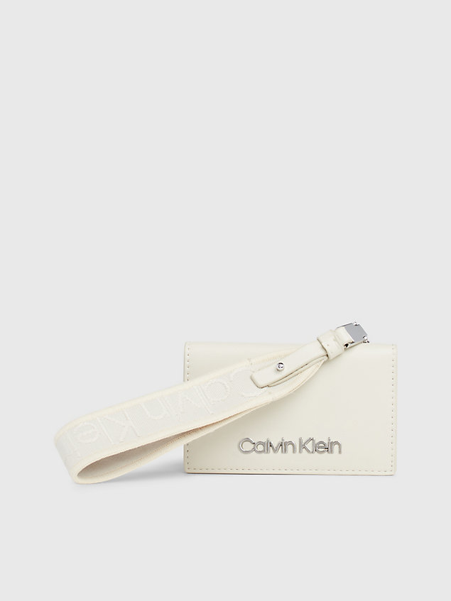 portafoglio con zip integrale e borsellino portamonete da polso rfid grey da donne calvin klein