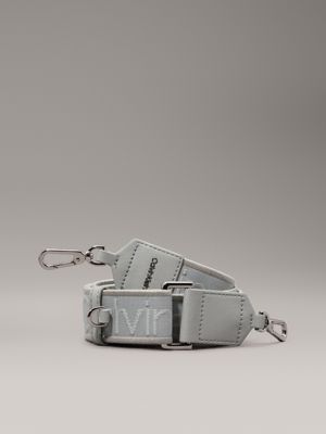 grey logo jacquard shoulder strap for women calvin klein