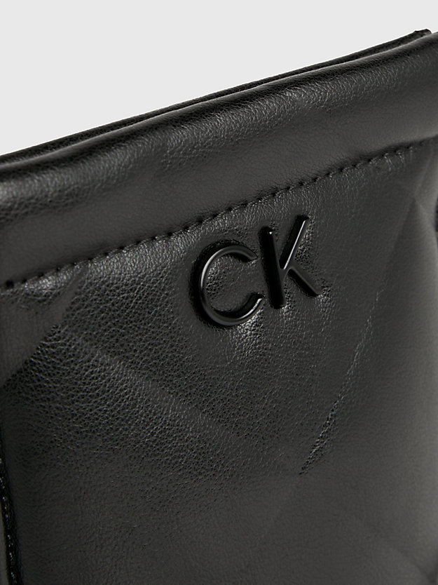ck black quilted crossbody phone pouch for women calvin klein