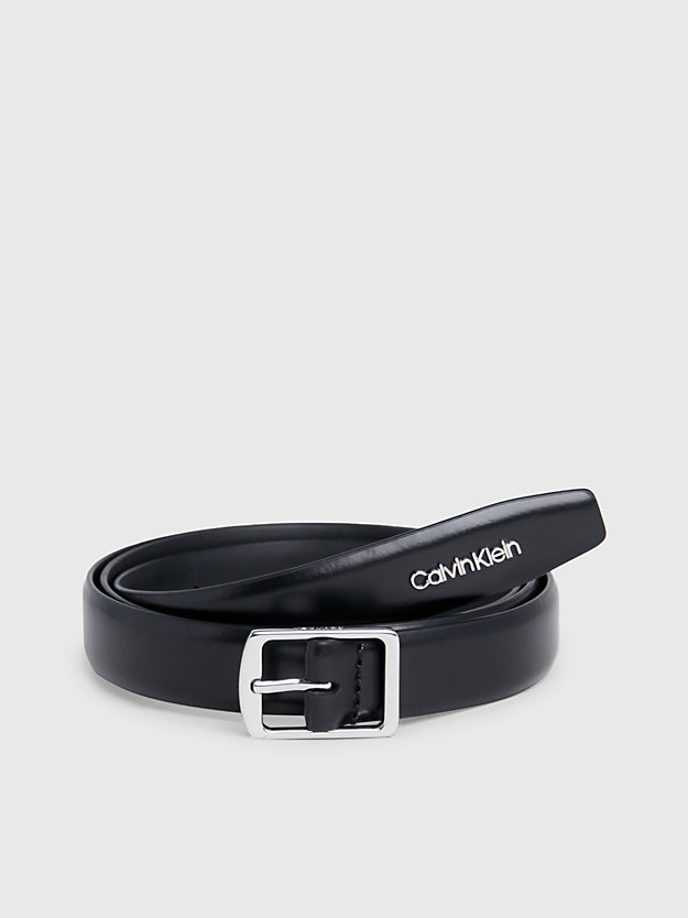 ck black slim leather belt for women calvin klein
