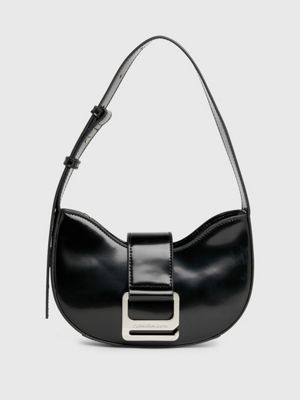 Calvin Klein Bambina Borsa Nera Con Tracolla,logo Bianco.-Angelsbimbi