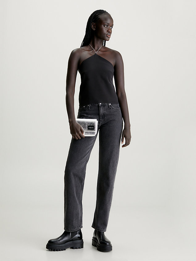 sac bandoulière avec portefeuille texture serpent black pour femmes calvin klein jeans