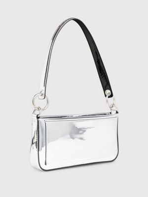 Silver over the shoulder bag sale